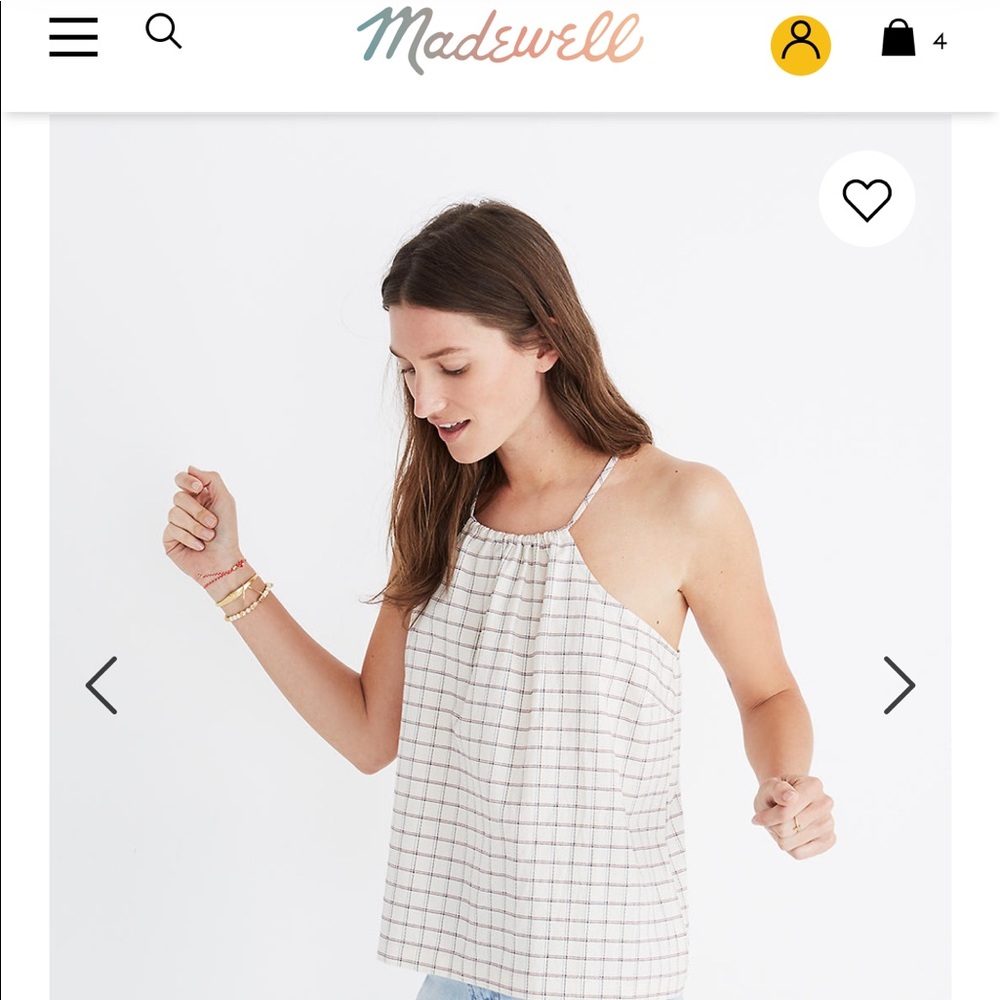 Madewell plaid halter tank top M NWT
